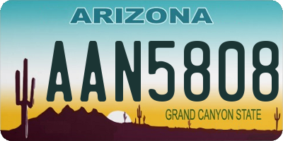 AZ license plate AAN5808