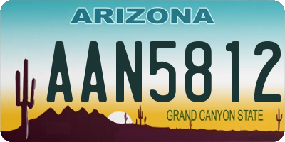 AZ license plate AAN5812