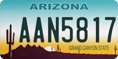 AZ license plate AAN5817
