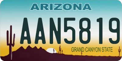 AZ license plate AAN5819