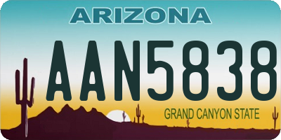 AZ license plate AAN5838