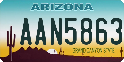 AZ license plate AAN5863