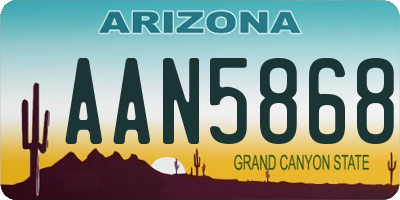 AZ license plate AAN5868