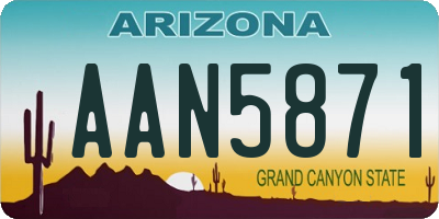 AZ license plate AAN5871