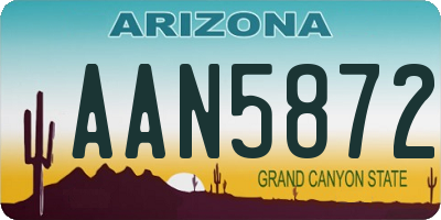 AZ license plate AAN5872