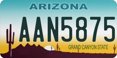 AZ license plate AAN5875