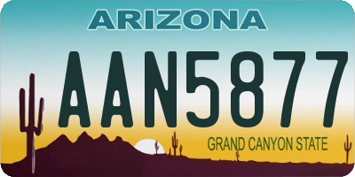 AZ license plate AAN5877