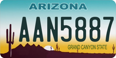 AZ license plate AAN5887