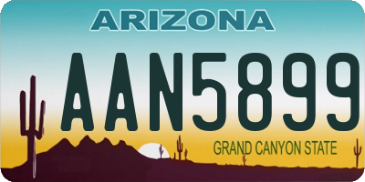 AZ license plate AAN5899