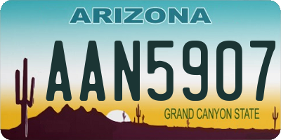 AZ license plate AAN5907