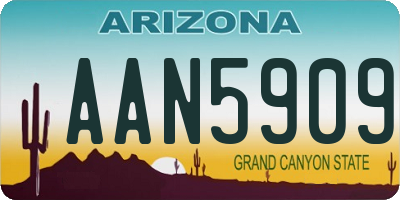 AZ license plate AAN5909