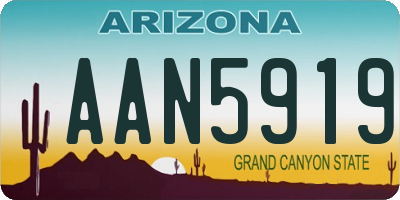 AZ license plate AAN5919