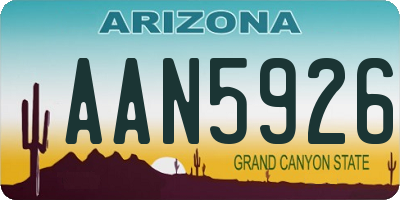 AZ license plate AAN5926