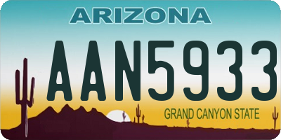 AZ license plate AAN5933