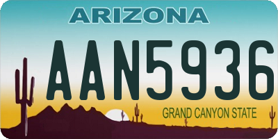 AZ license plate AAN5936