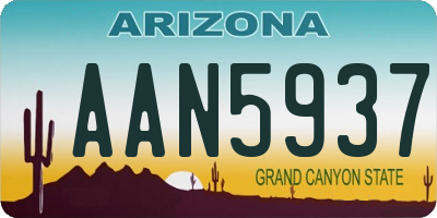 AZ license plate AAN5937