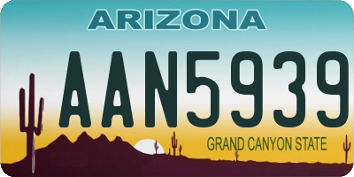 AZ license plate AAN5939