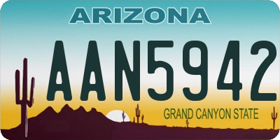 AZ license plate AAN5942