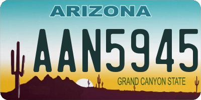 AZ license plate AAN5945