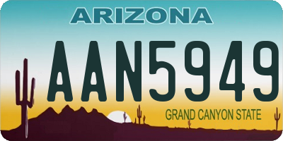 AZ license plate AAN5949