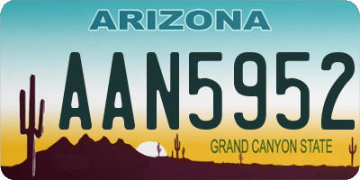 AZ license plate AAN5952