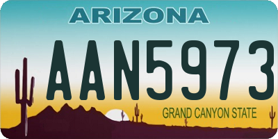 AZ license plate AAN5973