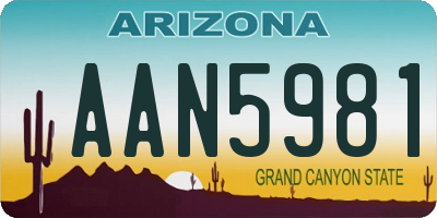 AZ license plate AAN5981