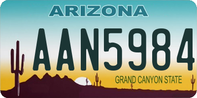 AZ license plate AAN5984