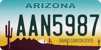 AZ license plate AAN5987