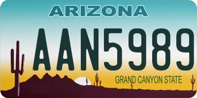 AZ license plate AAN5989