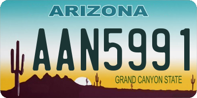 AZ license plate AAN5991