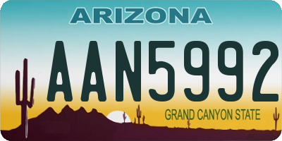 AZ license plate AAN5992