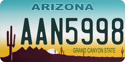 AZ license plate AAN5998