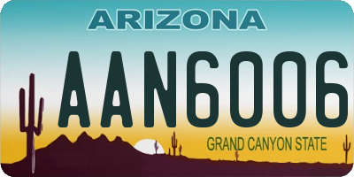 AZ license plate AAN6006