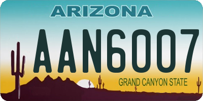 AZ license plate AAN6007