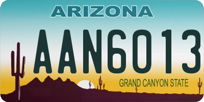 AZ license plate AAN6013