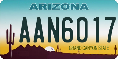 AZ license plate AAN6017