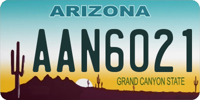 AZ license plate AAN6021