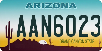 AZ license plate AAN6023