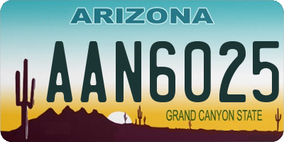 AZ license plate AAN6025