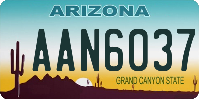 AZ license plate AAN6037