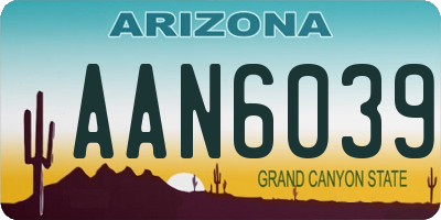 AZ license plate AAN6039