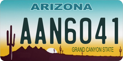 AZ license plate AAN6041