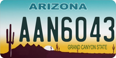 AZ license plate AAN6043