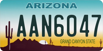 AZ license plate AAN6047