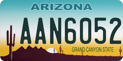 AZ license plate AAN6052