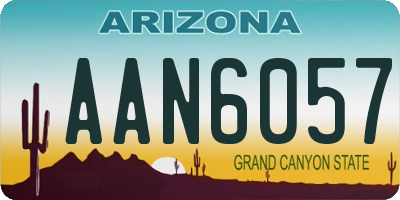 AZ license plate AAN6057