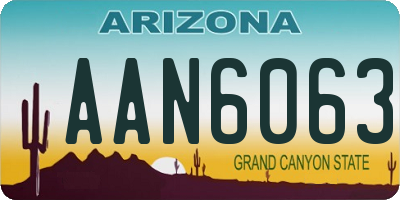 AZ license plate AAN6063