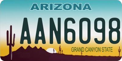 AZ license plate AAN6098