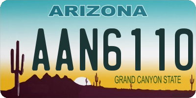 AZ license plate AAN6110